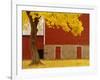 Autumn Tree by Red Barn-Bob Krist-Framed Photographic Print