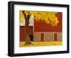 Autumn Tree by Red Barn-Bob Krist-Framed Photographic Print