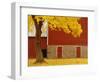 Autumn Tree by Red Barn-Bob Krist-Framed Photographic Print