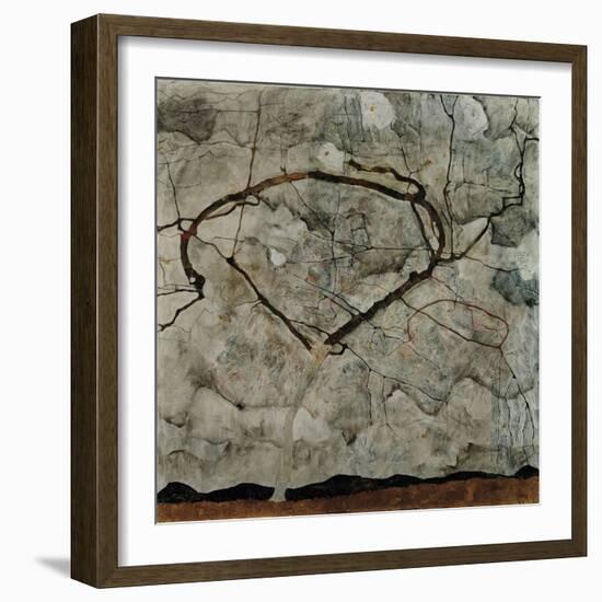 Autumn Tree in Turbulent Air, 1912-Egon Schiele-Framed Giclee Print