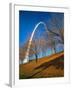 Autumn Trees Below Gateway Arch, Jefferson National Expansion, St. Louis, Missouri, USA-Scott T. Smith-Framed Premium Photographic Print