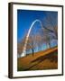 Autumn Trees Below Gateway Arch, Jefferson National Expansion, St. Louis, Missouri, USA-Scott T. Smith-Framed Premium Photographic Print