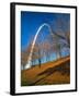 Autumn Trees Below Gateway Arch, Jefferson National Expansion, St. Louis, Missouri, USA-Scott T. Smith-Framed Photographic Print