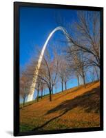 Autumn Trees Below Gateway Arch, Jefferson National Expansion, St. Louis, Missouri, USA-Scott T. Smith-Framed Photographic Print