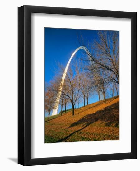 Autumn Trees Below Gateway Arch, Jefferson National Expansion, St. Louis, Missouri, USA-Scott T. Smith-Framed Photographic Print