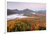 Autumn trees in a forest from Mount Van Hoevenberg, Adirondack Mountains State Park, New York St...-null-Framed Photographic Print