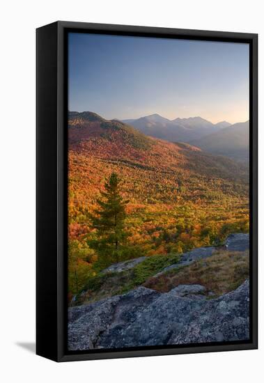 Autumn trees on mountain, Baxter Mountain, Adirondack Mountains State Park, New York State, USA-null-Framed Stretched Canvas