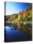 Autumn Trees Reflected in Deerfield River, Vermont, USA-Adam Jones-Stretched Canvas