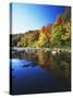 Autumn Trees Reflected in Deerfield River, Vermont, USA-Adam Jones-Stretched Canvas