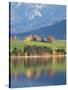 Autumn Trees Reflected in Forggensee in Bavaria-Alex Saberi-Stretched Canvas