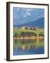 Autumn Trees Reflected in Forggensee in Bavaria-Alex Saberi-Framed Premium Photographic Print