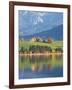 Autumn Trees Reflected in Forggensee in Bavaria-Alex Saberi-Framed Photographic Print