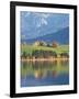 Autumn Trees Reflected in Forggensee in Bavaria-Alex Saberi-Framed Photographic Print