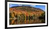 Autumn trees reflection in pond, Sugarloaf Pond, Potton, Quebec, Canada-null-Framed Photographic Print