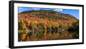 Autumn trees reflection in pond, Sugarloaf Pond, Potton, Quebec, Canada-null-Framed Photographic Print