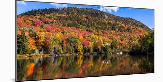 Autumn trees reflection in pond, Sugarloaf Pond, Potton, Quebec, Canada-null-Mounted Photographic Print