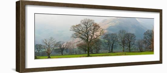 Autumn Trees with Mountain in the Background, Langdale, Lake District National Park, Cumbria-null-Framed Photographic Print