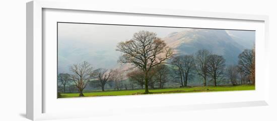 Autumn Trees with Mountain in the Background, Langdale, Lake District National Park, Cumbria-null-Framed Photographic Print