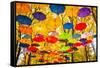 Autumn Umbrellas in the Sky-Oleksii Pyltsyn-Framed Stretched Canvas