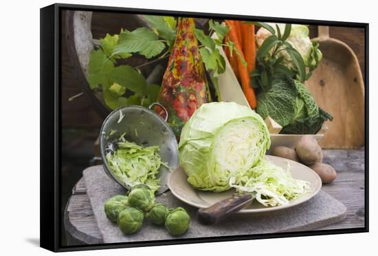 Autumn Vegetable Still Life with Brassicas, Potatoes and Carrots-Eising Studio - Food Photo and Video-Framed Stretched Canvas