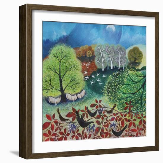 Autumn vibes,2019,(acrylics on paper)-Lisa Graa Jensen-Framed Giclee Print