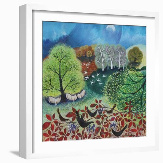 Autumn vibes,2019,(acrylics on paper)-Lisa Graa Jensen-Framed Giclee Print