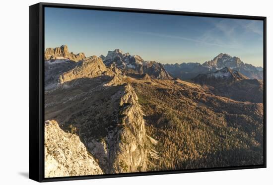 Autumn view from the top of mount Sass di Stria, 2477m, Cortina d'Ampezzo,Belluno district,Veneto,I-ClickAlps-Framed Stretched Canvas