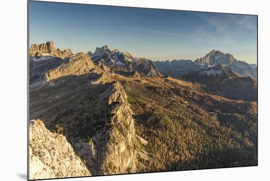 Autumn view from the top of mount Sass di Stria, 2477m, Cortina d'Ampezzo,Belluno district,Veneto,I-ClickAlps-Mounted Photographic Print