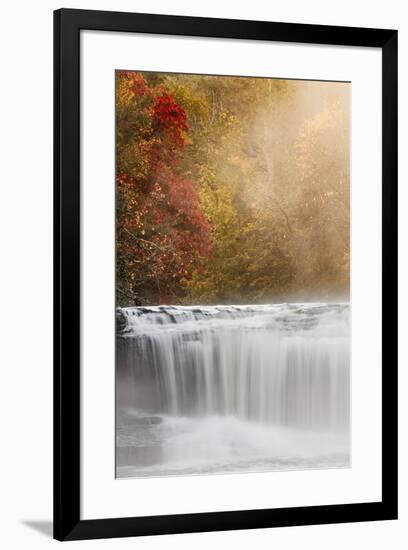 Autumn view of Hooker Falls on Little River, DuPont State Forest, near Brevard, North Carolina-Adam Jones-Framed Photographic Print