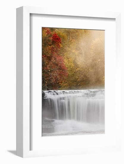 Autumn view of Hooker Falls on Little River, DuPont State Forest, near Brevard, North Carolina-Adam Jones-Framed Photographic Print