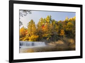 Autumn view of Hooker Falls on Little River, DuPont State Forest, near Brevard, North Carolina-Adam Jones-Framed Photographic Print