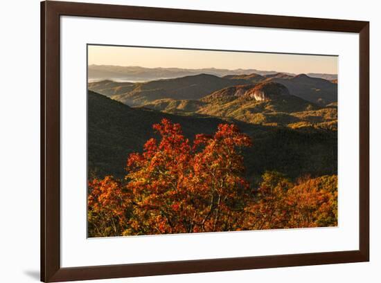 Autumn view of Looking Glass Rock from Blue Ridge Parkway, near Brevard, North Carolina-Adam Jones-Framed Photographic Print