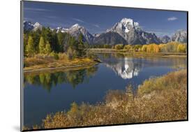 Autumn view of Mount Moran and Snake River, Grand Teton National Park, Wyoming-Adam Jones-Mounted Photographic Print