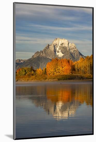 Autumn view of Mount Moran and Snake River, Grand Teton National Park, Wyoming-Adam Jones-Mounted Photographic Print