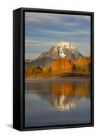 Autumn view of Mount Moran and Snake River, Grand Teton National Park, Wyoming-Adam Jones-Framed Stretched Canvas