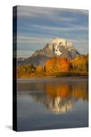 Autumn view of Mount Moran and Snake River, Grand Teton National Park, Wyoming-Adam Jones-Stretched Canvas