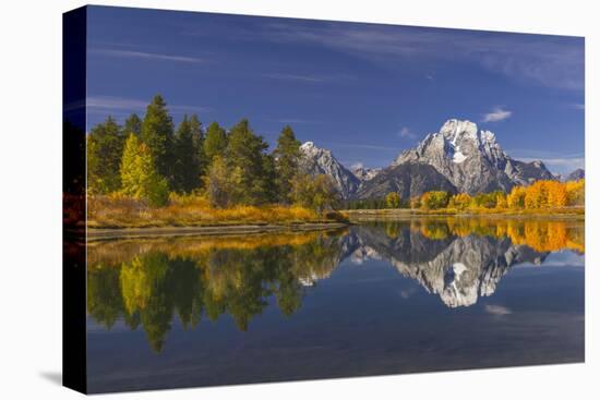 Autumn view of Mount Moran and Snake River, Grand Teton National Park, Wyoming-Adam Jones-Stretched Canvas