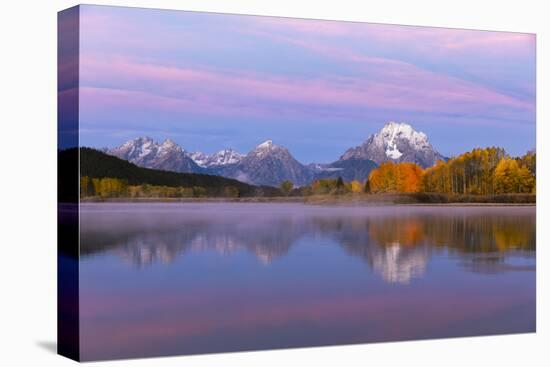 Autumn view of Mount Moran and Snake River, Grand Teton National Park, Wyoming-Adam Jones-Stretched Canvas
