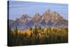 Autumn view of Teton Range at sunrise, Grand Teton National Park, Wyoming-Adam Jones-Stretched Canvas