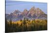 Autumn view of Teton Range at sunrise, Grand Teton National Park, Wyoming-Adam Jones-Stretched Canvas