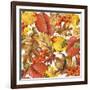 Autumn Watercolor Background Colorful Leaves. W-Dabrynina Alena-Framed Art Print