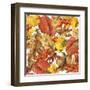 Autumn Watercolor Background Colorful Leaves. W-Dabrynina Alena-Framed Art Print