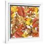 Autumn Watercolor Background Colorful Leaves. W-Dabrynina Alena-Framed Art Print