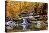 Autumn waterfall in McCormics Creek State Park, Indiana, USA-Anna Miller-Stretched Canvas