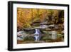 Autumn waterfall in McCormics Creek State Park, Indiana, USA-Anna Miller-Framed Photographic Print