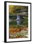 Autumn waterfall in McCormics Creek State Park, Indiana, USA-Anna Miller-Framed Photographic Print