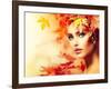 Autumn Woman Portrait-Subbotina Anna-Framed Art Print