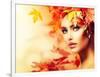 Autumn Woman Portrait-Subbotina Anna-Framed Art Print