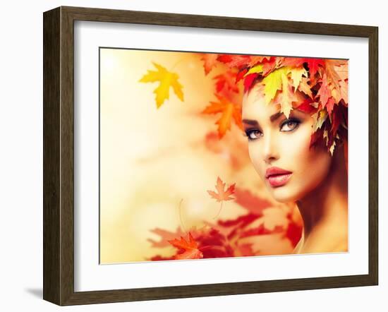 Autumn Woman Portrait-Subbotina Anna-Framed Art Print