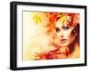 Autumn Woman Portrait-Subbotina Anna-Framed Art Print